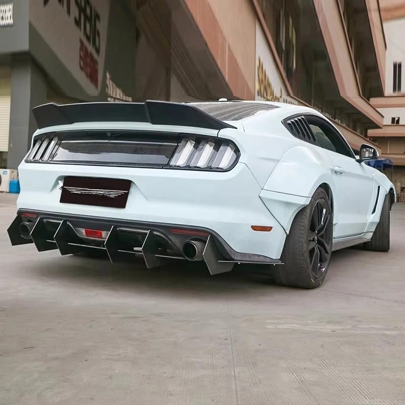 New Carbon Fiber Rear Diffuser for 2015-2017  Mustang Bumper Extend Splitter Car External Body Kit